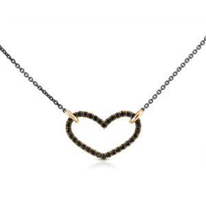 BLACK DIAMONDS HEART NECKLACE