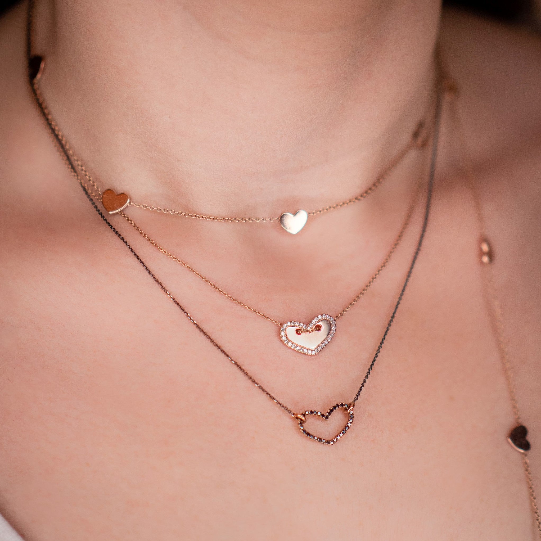 SLIDING HEART DIAMOND NECKLACE