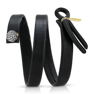 DIAMOND DOUBLE WRAP LEATHER BRACELET