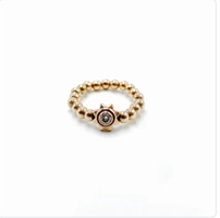 14K GOLD 3MM BEAD RING SET- Boussidan Joaillerie